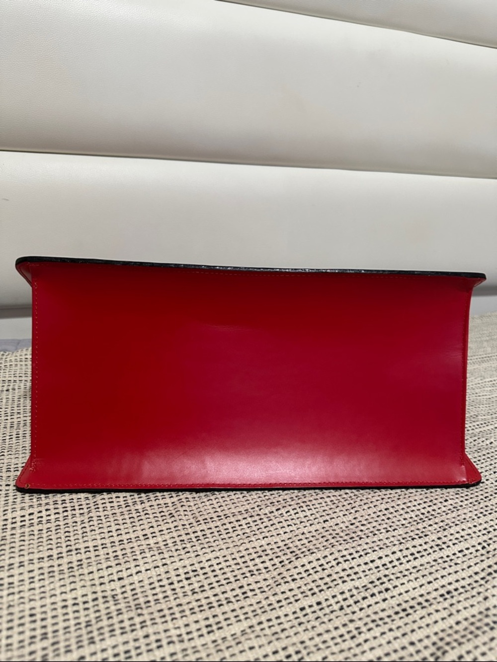 Louis Vuitton Riviera Red Structured Leather Top-Handle Women's Bag - Picture 9 of 16